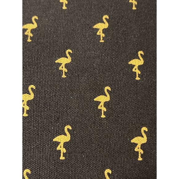 Caribbean Joe Black Gold Flamingo Tote Shoulder Beach Bag Vacation Zip Top - Picture 2 of 7